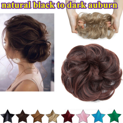 Girls Accessory Curly Messy Bun Hair Piece Scrunchie Ponytail Hair Extensions US