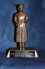 Graduation Trophy - Large 9" Gold Resin Male Graduate - Free Engraving