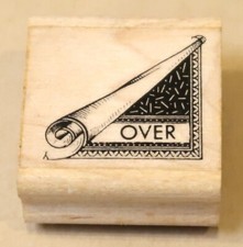 EMERALD CITY STAMPS RUBBER STAMP "OVER" LIFTING PAGE