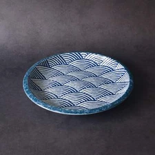 Mino ware Plate L - Aomiha Wave