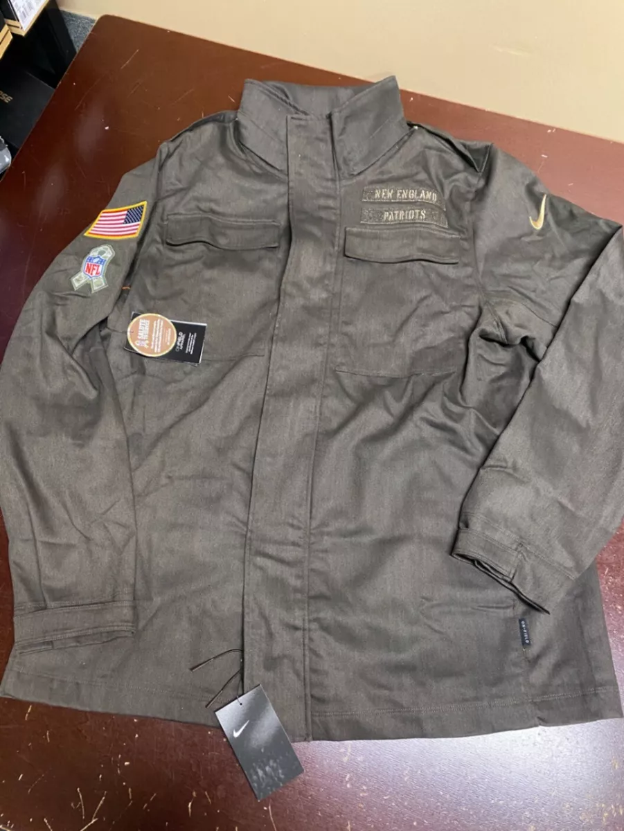 Nike Mens Gray AT7647 237 New England Patriots Military Jacket