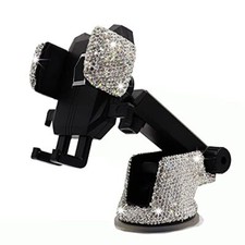 Bling Car Phone Mount HolderShiny Rhinestone Phone Stand for Women and Girls ...