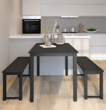 Uhomepro 3-Piece Wooden Table and Chairs Set.