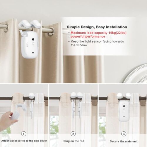 Automatic Curtain Opener Remote Control High-Performance Motor Roman Rod Smart#A - Picture 3 of 12