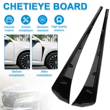 2Pcs Universal Glossy Black Car Exterior Side Fender Vent Air Wing Cover Trim