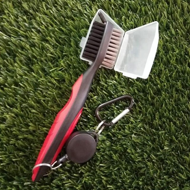 Retractable Steel Wire Golf Iron Club Bristle Brush Groove Cleaner Kit