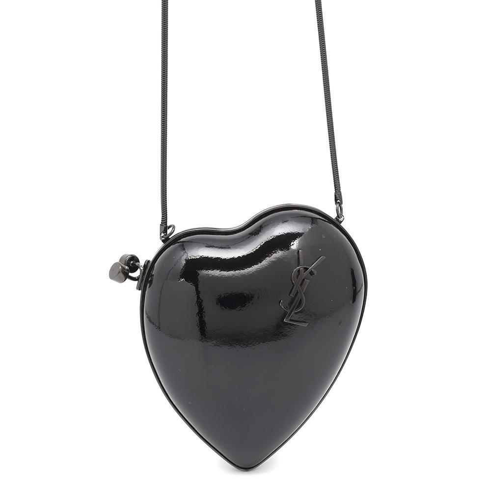 Borsa a tracolla SAINT LAURENT PARIS Lovebox pelle verniciata nera 466212