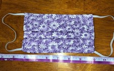 Lavender Flower handmade pleated face mask, washable cotton, spring