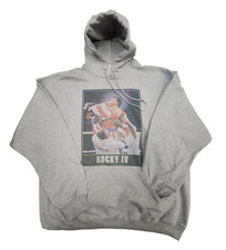 MENs grey Rocky 4 movie poster sweatshirt hoodie