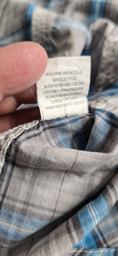 BKE Buckle Pearl Snap Button Shirt Men S Slim Blue Gray Plaid Western Embroidery - Picture 17 of 21