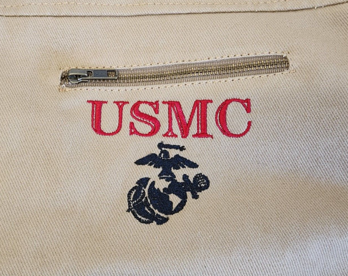 Bradford Exchange USMC Semper Fidelis Marines Brown Twill Bomber