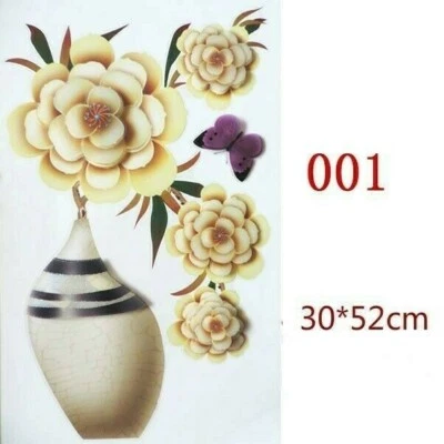 3D Blumen Schmetterling Kunst Wand Aufkleber Zimmer Tür Heim Verzierungen Craft - Bild 1 von 4