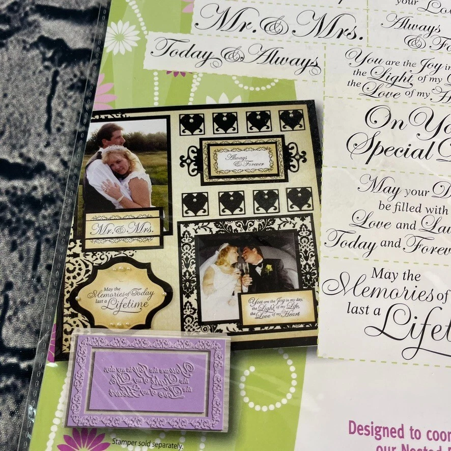 Estampillas de goma JustRite BODA SENTIMIENTOS ANIDADOS UM dichos sentimientos Foto 4 de 4