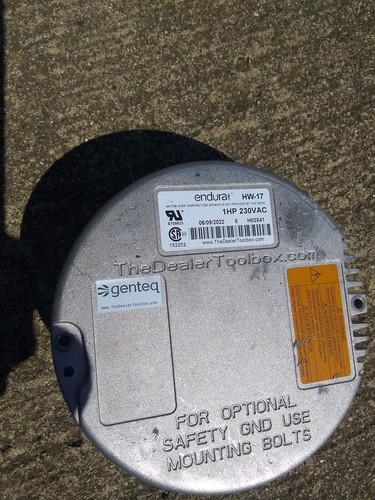 USED Genteq Endura HW17 230VAC 1HP CW rotation used dated 06/09/2022 - Picture 2 of 2