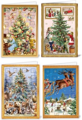 *EDITION TAUSENDSCHÖN*Doppelkarte*Weihnachten*Adventskalender*Baum&Kinder
