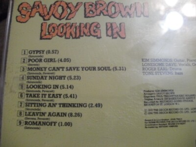 Savoy Brown CD Looking In ---Recorded 1970 Deram | eBay
