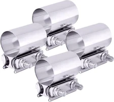 4x 2.5"Exhaust Clamp 2 1/2" Butt Joint Band Clamp Sleeve Coupler Stainless Steel
