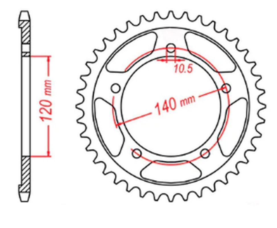 Pignon arrière en acier JTR1792.47 à 47 dents pour chaîne de moto Suzuki DL 650 V-Strom