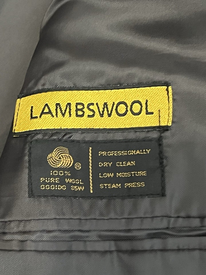 Jones of New York Men's 3 Button Blazer 44R Dark Gray And Black Leather