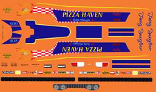 Twig Zeigler PIZZA HAVEN Plymouth 1/64th Scale WATERSLIDE DECAL