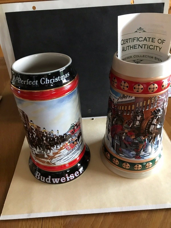 Two Collectible Budweiser Beer Steins 1992 and 1993 
