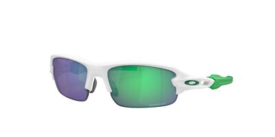 Oakley Flak XXS Sunglasses, Matte White Frame, Prizm Jade Lens