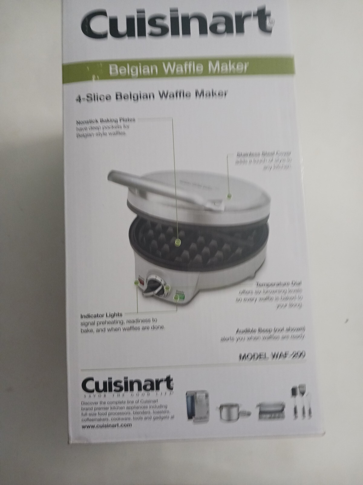 Cuisinart WAF200 4Slice Belgian Waffle Maker Silver for sale online
