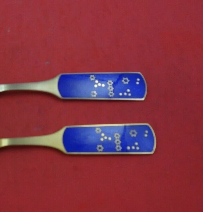 Christmas by A. Michelsen Sterling Silver Fork and Spoon Set 2pc 1964 Orion - Image 3 of 3