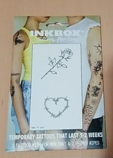      NEW-UNOPENED Inkbox Temporary Tattoos-Rose and Heart-2 Pack    