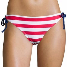 Arizona Americana Striped Keyhole Hipster Swim Bottoms Size M New Msrp $32 