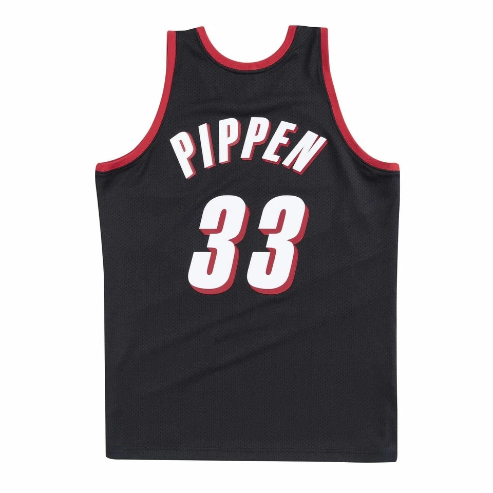 Camiseta deportiva Mitchell & Ness auténtica de la NBA Trail Blazers 1999-00 Scottie Pippen para hombre Foto 2 de 4