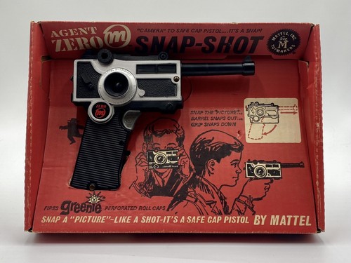 Vintage 1964 Mattel Agent Zero Spy Toy Snap Shot Camera Cap Gun - Original Box -
