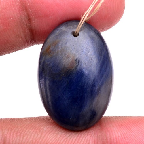 41.80 Cts Natural Sapphire Drilled Oval Cabochon 27mm*19mm Untreated Gemstone - Picture 5 of 8