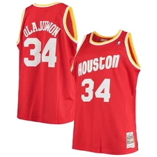 Men's Houston Rockets Hakeem Olajuwon Mitchell & Ness Red 1993-94 HWC NBA Jersey