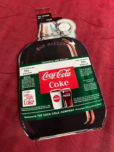 Coca Cola 1960s Syrup Jug Point Of Sales Promotional Item Card Stock