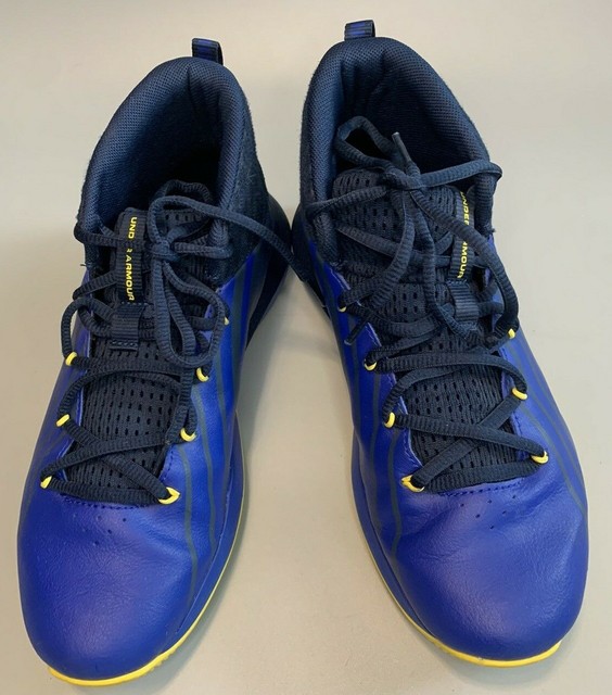 under armour blue and yellow basketball shoes