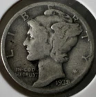 1938 P MERCURY 10c DIME 90% Silver American Coin #12