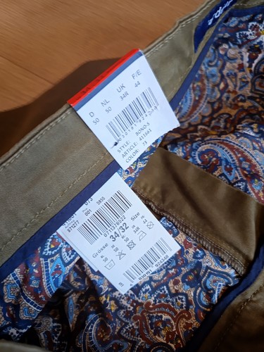 Gardeur Bono-S Modern Fit Stretch Pants Size W 34 L 32 DE/NL/BE 50 New Khaki - Picture 4 of 6