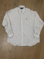 Vintage Ralph Lauren Blake Button Down Shirt Mens XXL White Cotton Check Plaid