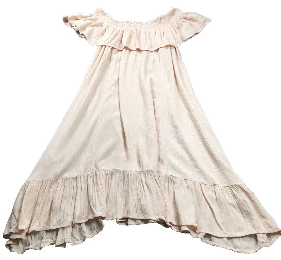 Body Glove Mujer Vestido Talla S Beige con Bordado Encaje Calado Fuera del Hombro Foto 3 de 4