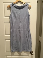 Talbots‎ Sleeveless Audrey Neck Interlock Shift Dress Small 100% Cotton