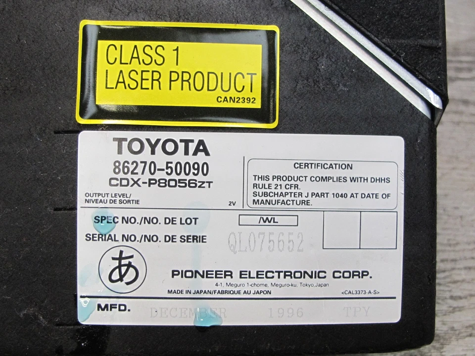 CAMBIADOR DE CD 95-97 TOYOTA CELSIOR LEXUS LS400 UCF20 SIN CARGADOR 86270-50090 OEM Foto 3 de 4