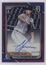 2024 Bowman Draft Chrome Prospect Purple Refractor Ethan Schiefelbein Auto 4k8