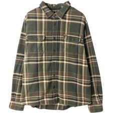 Used Orvis long-sleeved heavy flannel check shirt men's size XL equivalent
