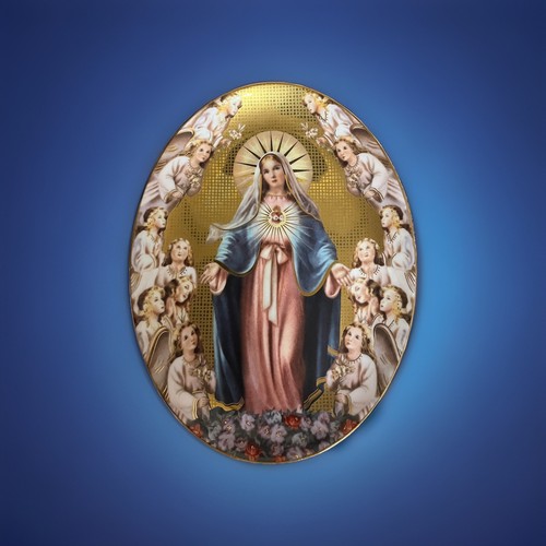 Placa de exhibición Franklin Mint Mary Queen of Angels porcelana fina limitada - Imagen 1 de 3