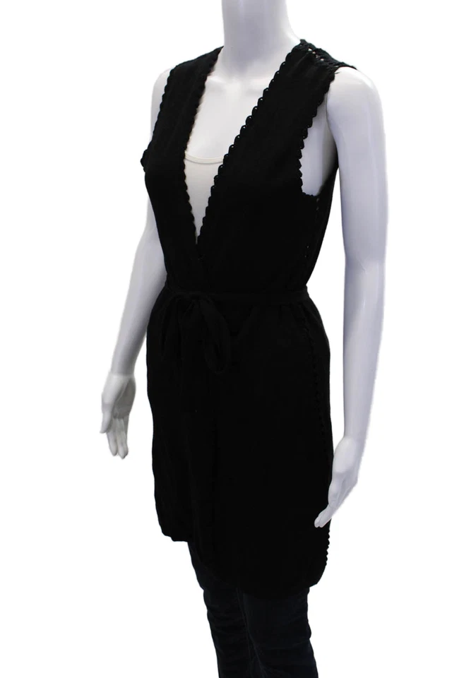 Suéter envolvente Kobi Halperin para mujer sin mangas con cinturón negro talla extra pequeña Foto 3 de 4