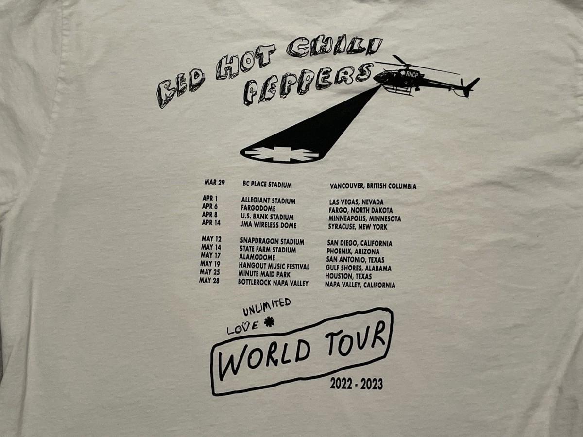 Red Hot Chili Peppers 2022-2023ツアー　Tシャツ Red Hot Chili Peppers World Tour 2022–2023 Band T-Shirt 2XL RHCP