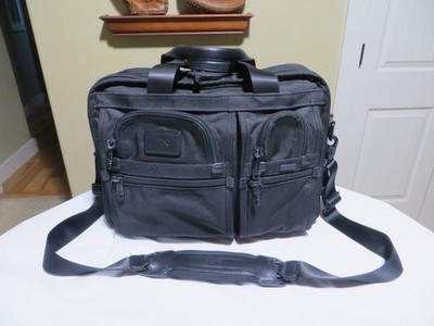 TUMI  Alpha  Black Nylon Expandable Laptop Briefcase - 26141DH