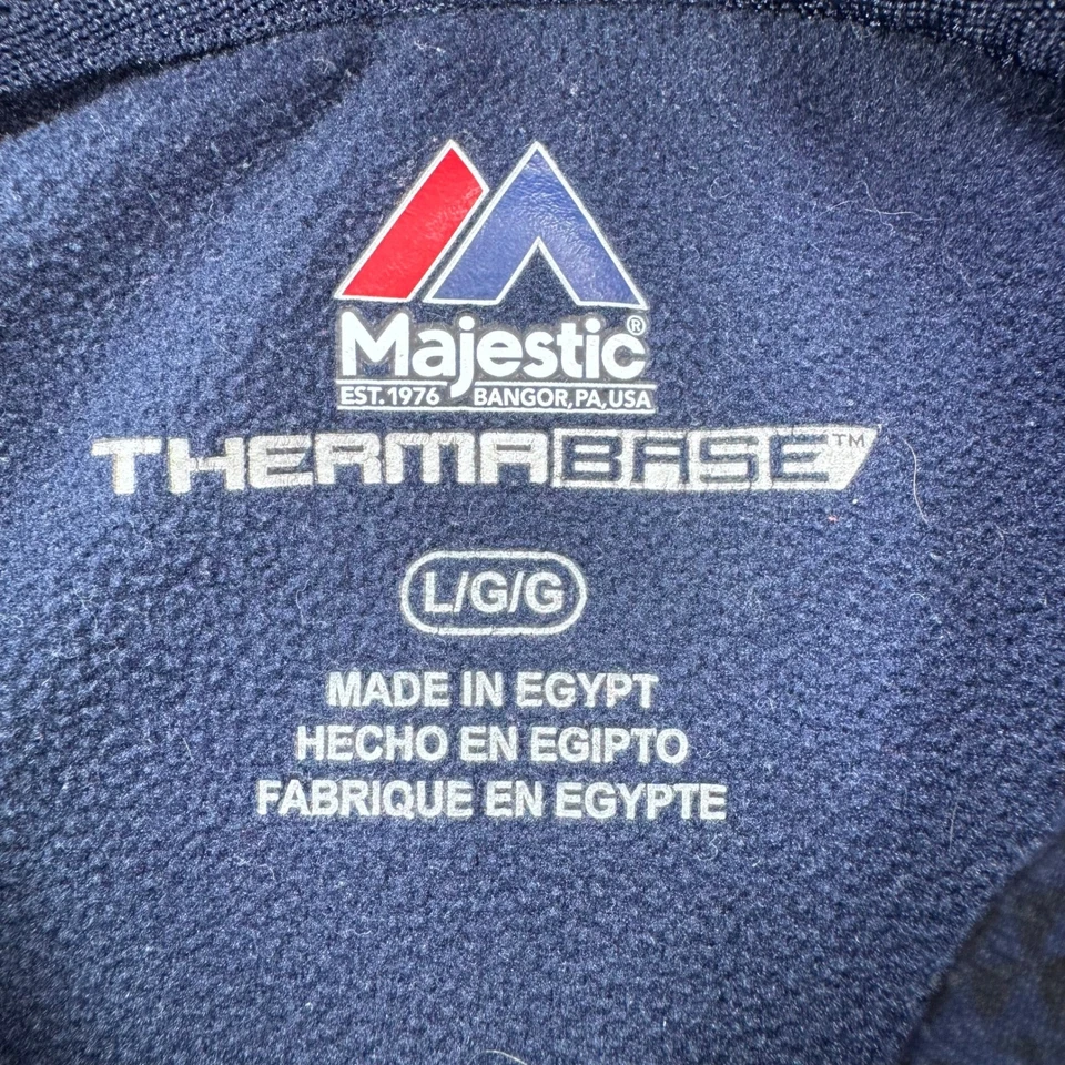 Sudadera con Capucha Atlanta Braves Para Hombre Grande Azul Marino Pullover Majestuoso Base Térmica MLB Foto 3 de 4