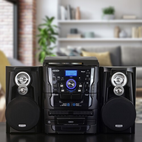 Jensen JMC-1250 Bluetooth Turntable/CD/Cassette/Radio Music Entertainment System